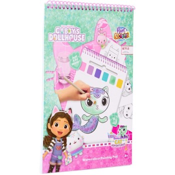 canenco Gabbys Dollhouse Gabby's Dollhouse Βιβλίο Σετ Ζωγραφικής Με Ακουαρέλα Και Πινέλο GD24355V1 8719668032477