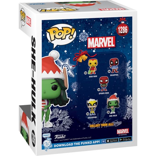Marvel Avengers Funko Pop! Marvel: Holiday - She-Hulk 1286 Bobble-Head Vinyl Figure 72189 889698721899