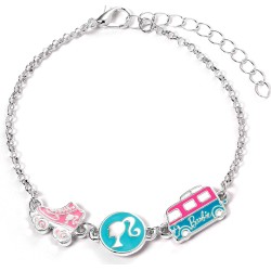 carat shop barbie - charm bracelet with three enamelled fun charms - silhouette, skate, and camper van BMCB0009 5055583452024