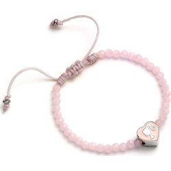 carat shop barbie - pink bead friendship bracelet with heart shaped bead BMFB0007 5055583452000