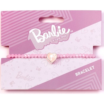 carat shop barbie - pink bead friendship bracelet with heart shaped bead BMFB0007 5055583452000