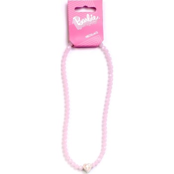carat shop barbie - pink bead necklace with heart shaped bead charm BMN00006 5055583451997