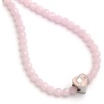 carat shop barbie - Κολιέ φυλαχτό με χάντρες σε σχήμα καρδιάς pink BMN00006 5055583451997