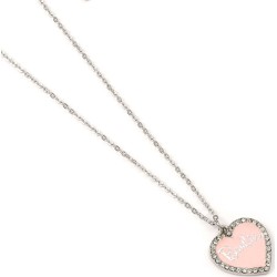 carat shop barbie - pink enamel heart pendant necklace with crystal BMN00003 5055583451966
