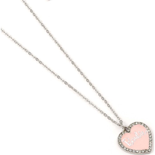 carat shop barbie - pink enamel heart pendant necklace with crystal BMN00003 5055583451966