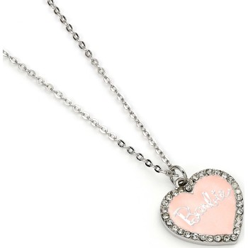 carat shop barbie - pink enamel heart pendant necklace with crystal BMN00003 5055583451966