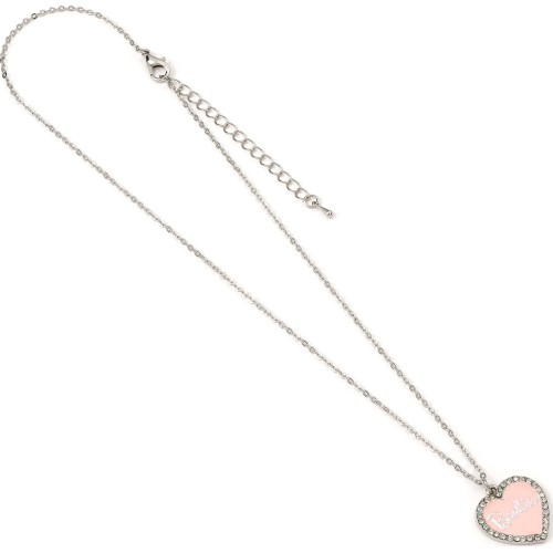 carat shop barbie - pink enamel heart pendant necklace with crystal BMN00003 5055583451966