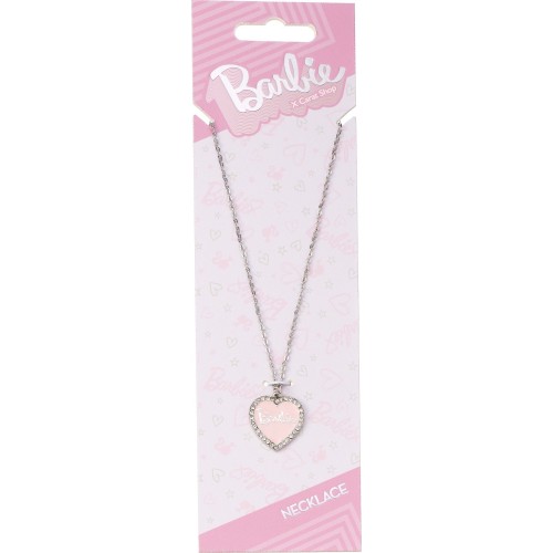 carat shop barbie - pink enamel heart pendant necklace with crystal BMN00003 5055583451966