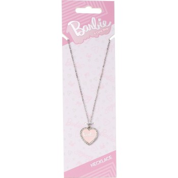 carat shop barbie - pink enamel heart pendant necklace with crystal BMN00003 5055583451966