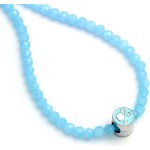 carat shop barbie - Κολιέ φυλαχτό με χάντρες blue bead necklace with round barbie - bead charm BMN00005 5055583451980