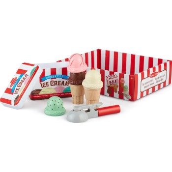 Melissa and Doug pretend play: wood scoop & stack - ice cream playset (6074871) 6074871 681147005228