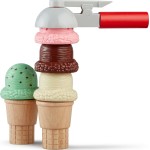 Melissa and Doug pretend play: wood scoop & stack - ice cream playset (6074871) 6074871 681147005228