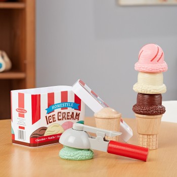 Melissa and Doug pretend play: wood scoop & stack - ice cream playset (6074871) 6074871 681147005228