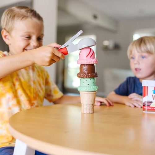 Melissa and Doug pretend play: wood scoop & stack - ice cream playset (6074871) 6074871 681147005228