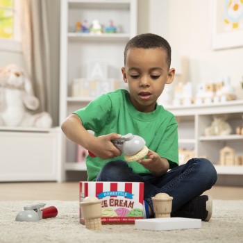 Melissa and Doug pretend play: wood scoop & stack - ice cream playset (6074871) 6074871 681147005228