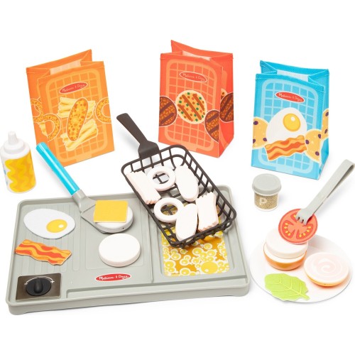 Melissa and Doug pretend play: non-wood flip & fry grill set (6074893) 6074893 681147005440