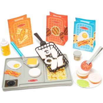Melissa and Doug pretend play: non-wood flip & fry grill set (6074893) 6074893 681147005440