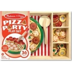 Melissa and Doug pretend play: wood - pizza party playset (6074863) 6074863 681147005143