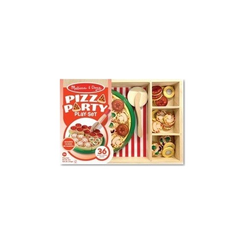Melissa and Doug pretend play: wood - pizza party playset (6074863) 6074863 681147005143
