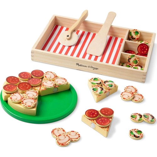 Melissa and Doug pretend play: wood - pizza party playset (6074863) 6074863 681147005143