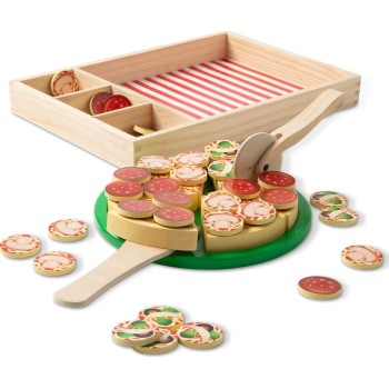 Melissa and Doug pretend play: wood - pizza party playset (6074863) 6074863 681147005143
