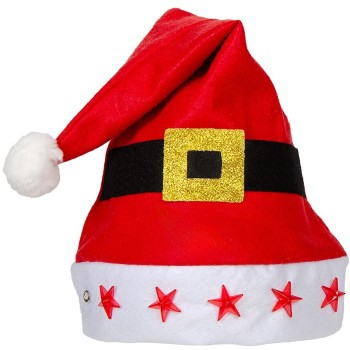 Christakopoulos Santa hat 30x40cm. With LED Star Lights 22083 5212054705946