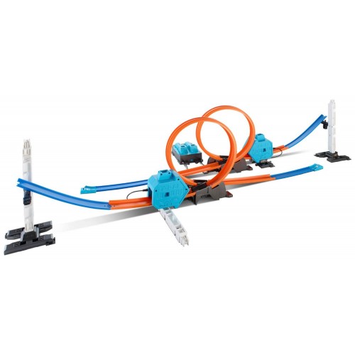 Mattel Hot Wheels Track Builder Double Booster Σετ Πίστα Αγώνων 6 Συνδυασμών DGD30 887961188363