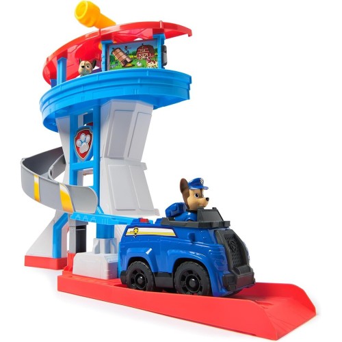 Spin Master paw patrol lookout tower, 50,8 cm tower with chase action figures, rescue vehicle and launcher,  toys for boys and g
