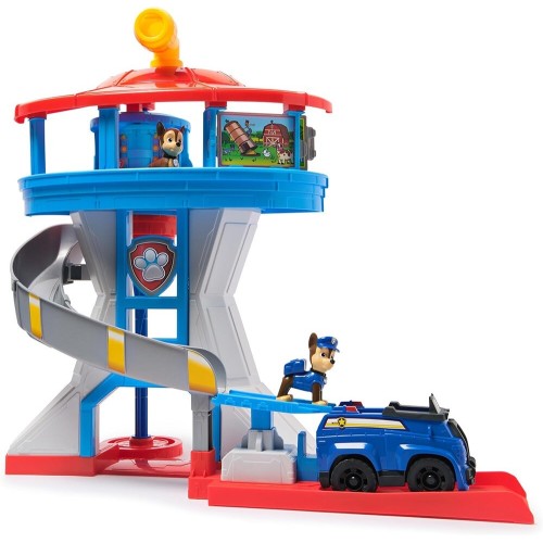 Spin Master paw patrol lookout tower, 50,8 cm tower with chase action figures, rescue vehicle and launcher,  toys for boys and g