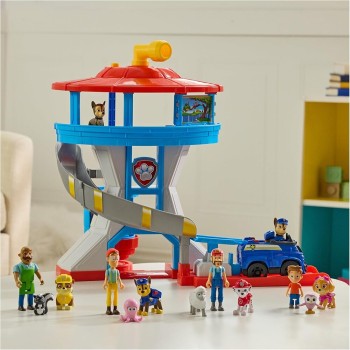 Spin Master paw patrol lookout tower, 50,8 cm tower with chase action figures, rescue vehicle and launcher,  toys for boys and g
