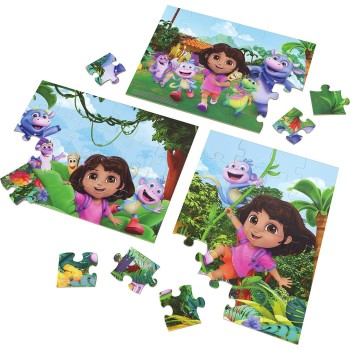 Spin Master Dora the Explorer spin games, dora ξύλινα παζλ σετ 3 - 24 τεμαχίων το καθένα 6071059 681147034679