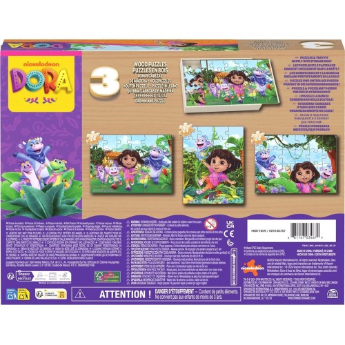 Spin Master Dora the Explorer spin games, dora ξύλινα παζλ σετ 3 - 24 τεμαχίων το καθένα 6071059 681147034679