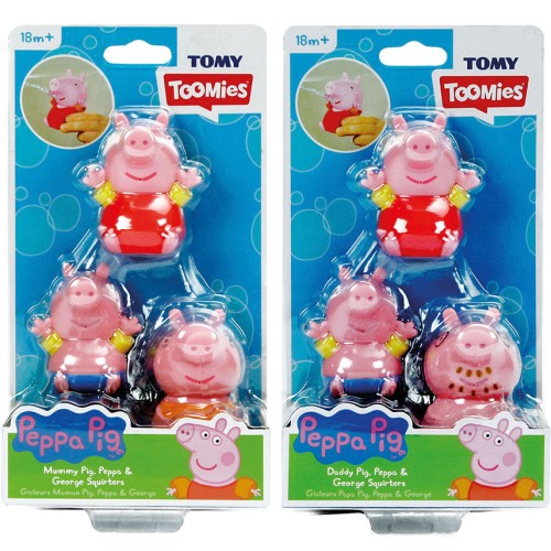 TOMY Toomies Βρεφικό Παιχνίδι Μπάνιου Οικογένεια Peppa Pig Squirters Για 18+ Μηνών 1000-73105 5011666734135