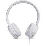 JBL Tune 500 on-ear headphones with cable - white - earphones with 1-button remote control, integrated microphone and voice assi