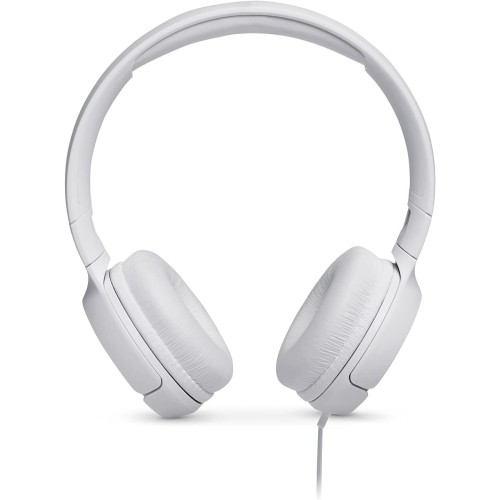 JBL Tune 500 on-ear headphones with cable - white - earphones with 1-button remote control, integrated microphone and voice assi