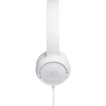JBL Tune 500 on-ear headphones with cable - white - earphones with 1-button remote control, integrated microphone and voice assi