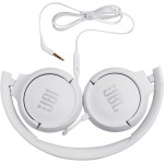 JBL Tune 500 on-ear headphones with cable - white - earphones with 1-button remote control, integrated microphone and voice assi