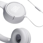 JBL Tune 500 on-ear headphones with cable - white - earphones with 1-button remote control, integrated microphone and voice assi