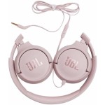 JBL Tune 500 on-ear headphones with cable - pink - earphones with 1-button remote control, integrated microphone and voice assis