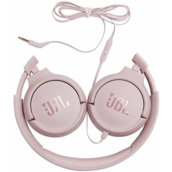JBL Tune 500 on-ear headphones with cable - pink - earphones with 1-button remote control, integrated microphone and voice assis