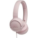 JBL Tune 500 on-ear headphones with cable - pink - earphones with 1-button remote control, integrated microphone and voice assis