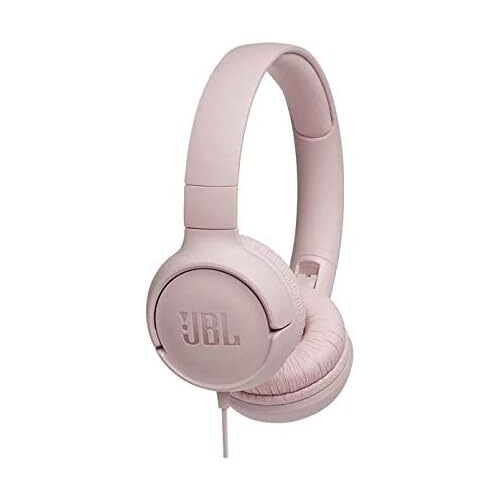JBL Tune 500 on-ear headphones with cable - pink - earphones with 1-button remote control, integrated microphone and voice assis