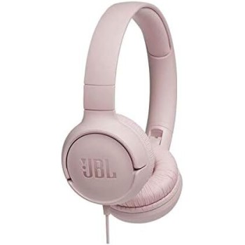 JBL Tune 500 on-ear headphones with cable - pink - earphones with 1-button remote control, integrated microphone and voice assis