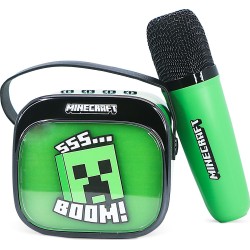 otl technologies φορητό ηχείο otl  - minecraft popsing karaoke speaker and microphone, πράσινο  5055371631358