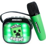 otl technologies φορητό ηχείο otl  - minecraft popsing karaoke speaker and microphone, πράσινο  5055371631358