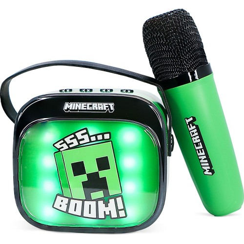 otl technologies otl Portable Speaker - Minecraft Popsing Karaoke Speaker and Microphone, Green  5055371631358