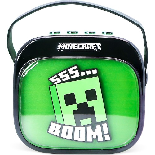 otl technologies φορητό ηχείο otl  - minecraft popsing karaoke speaker and microphone, πράσινο  5055371631358