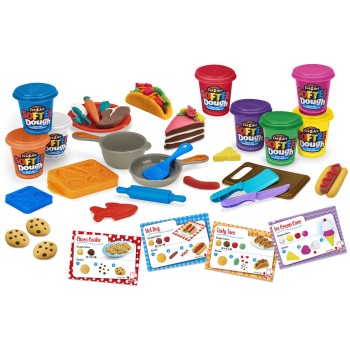 Lexibook cra-z-art soft plasticine  chef set set of 8 colors, molds and cooking accessories ages 3+, 1+ players 35.CRDOUGH16 338