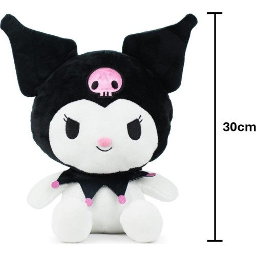 Giochi Preziosi hello kitty kuromi plush, 30cm soft toy, cute kuromi character doll, offici HKTE7000 8056379193258