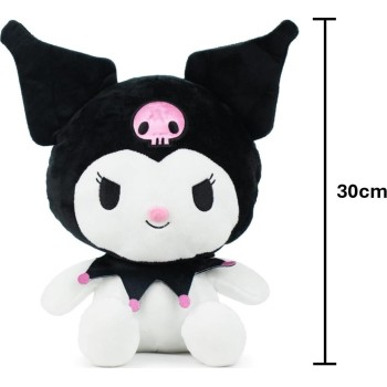 Giochi Preziosi hello kitty kuromi plush, 30cm soft toy, cute kuromi character doll, offici HKTE7000 8056379193258